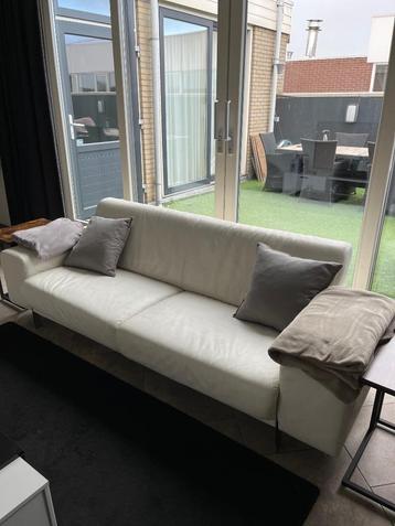 Witte leren bank van InHouse – 3-zits