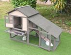 Konijnenhok Quincy Cottage Grijs  OP=OP, 110 cm of meer, Ophalen of Verzenden, 90 cm of meer, Hok