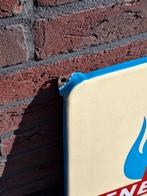 Oud emaille reclame bord Langcat Bussum van BENEGAS🔥, Reclamebord, Gebruikt, ., Ophalen of Verzenden