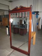 Grote antieke mahonie schouwspiegel