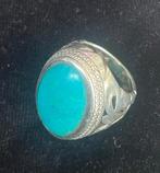Zilveren Ring met Turquoise Steen, Gebruikt, 19 tot 20, Ophalen of Verzenden, Dame of Heer