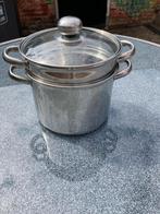 pan met inzet vergiet, Huis en Inrichting, Keuken | Potten en Pannen, Ophalen of Verzenden, Gebruikt, Rvs, Kookpan of Snelkookpan