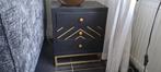 Leuke bijzet tafel zwart met gouden poot 30 x 40 x 50 cm, Huis en Inrichting, Tafels | Bijzettafels, Ophalen, Rond, Minder dan 55 cm
