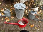 Zinken Oude Vuilnisbak en Gieters Leuk voor decoratie, Ophalen, Gebruikt, Minder dan 30 cm, Minder dan 60 cm