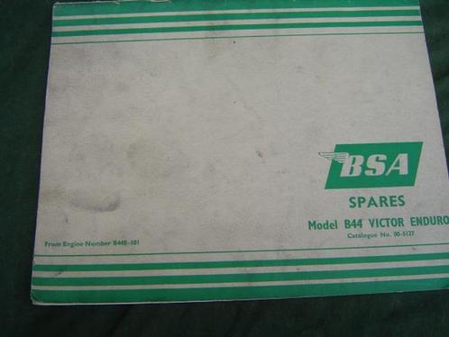 BSA B44 VICTOR ENDURO spare parts list teilekatalog, Motoren, Handleidingen en Instructieboekjes, Overige merken, Ophalen of Verzenden