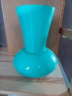 Vaas opaal glas lange hals aqua hoog 30cm, Huis en Inrichting, Woonaccessoires | Vazen, Ophalen, Overige kleuren, Minder dan 50 cm