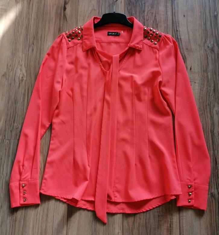 Ambika blouse, L, koraal oranje, nieuwstaat, Kleding | Dames, Blouses en Tunieken, Zo goed als nieuw, Maat 42/44 (L), Oranje, Ophalen of Verzenden
