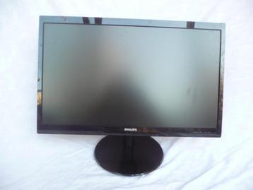 Zwarte Philips monitor 246V5L, 24 inch beeldscherm + kabels beschikbaar voor biedingen