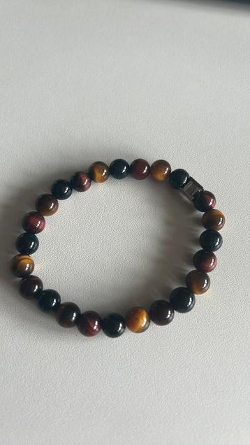 Heren armband met tijgeroog kralen beschikbaar voor biedingen
