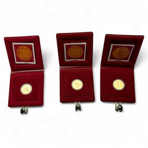 Drie dukaten, 1985 en 1986, Postzegels en Munten, Munten | Nederland, Losse munt, Koningin Beatrix, Goud, Ophalen of Verzenden