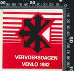 Sticker: Vervoersdagen Venlo 1982, Verzamelen, Stickers, Overige typen, Ophalen of Verzenden, Zo goed als nieuw