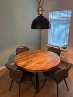 Ronde mango eettafel - 130cm - moet weg, Huis en Inrichting, Tafels | Eettafels, Ophalen, Gebruikt, 100 tot 150 cm, Rond