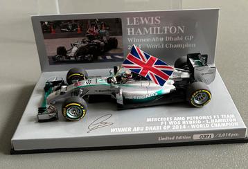 Lewis Hamilton WC 2014 winnaar GP Abu Dhabi, Minichamps 1:43 beschikbaar voor biedingen