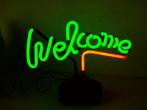 vintage staande glas neon lamp Welcome, Ophalen, Gebruikt