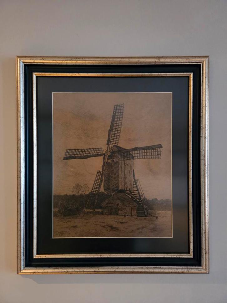 Ets Doesburgermolen Ede P. de Regt, Antiek en Kunst, Kunst | Etsen en Gravures, Ophalen of Verzenden