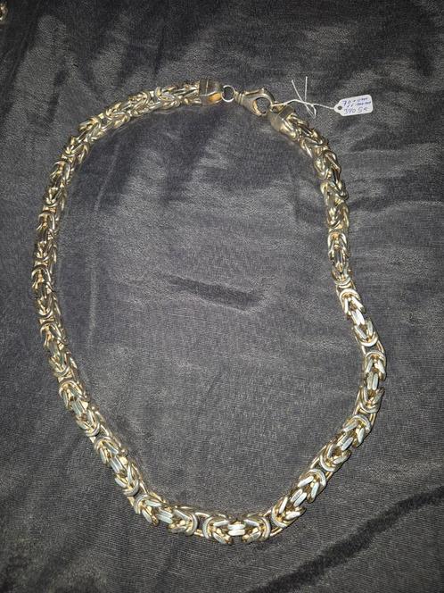Koningsketting koningsschakel ketting zilver 925 70 cm 11 mm, Sieraden, Tassen en Uiterlijk, Kettingen, Zo goed als nieuw, Zilver