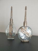 Vintage Arabische parfum flesjes glas met messing, Ophalen of Verzenden, Gebruikt, Parfumfles