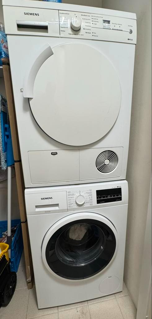 Te koop: Siemens wasmachine + Siemens droger (set), Witgoed en Apparatuur, Wasmachines, Gebruikt, Voorlader, 8 tot 10 kg, 85 tot 90 cm