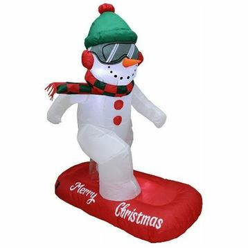 Christmas snowman on snowbord met ledverlichting 140cm hoog beschikbaar voor biedingen