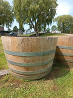 Groot Eikenhouten Wijnvat Bloembak Minivijver 175L, Ophalen, Rond, 60 tot 100 cm, Hout