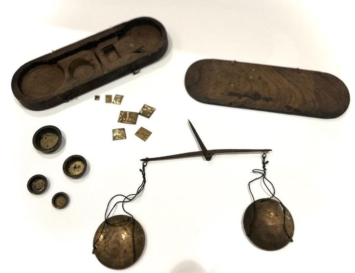 18de eeuws juwelen diamant goud weegschaal balans, Antiek en Kunst, Antiek | Gereedschap en Instrumenten, Ophalen of Verzenden