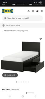 Ikea Malm bed zwart, Huis en Inrichting, Slaapkamer | Bedden, Ophalen, Zwart, Tweepersoons, 140 cm