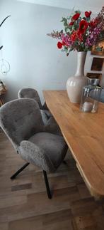 4 Comfortabele grijze eetkamerstoelen met draai functie zgan, Ophalen, Zo goed als nieuw