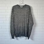 Vintage Trui Maat M Grijs Zwart Gebreid Blok Print Unisex, Maat 52/54 (L), Verzenden, Retreat, Vintage