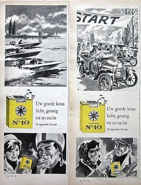 20 vintage advertenties reclames sigaretten 1965 sigaret, Verzamelen, Rookartikelen, Aanstekers en Luciferdoosjes, Gebruikt, Sigarenbandjes