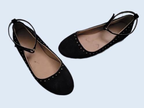 Zwarte ballerina's met bandjes maat 36 ~ SJ2406, Kinderen en Baby's, Kinderkleding | Schoenen en Sokken, Zo goed als nieuw, Schoenen