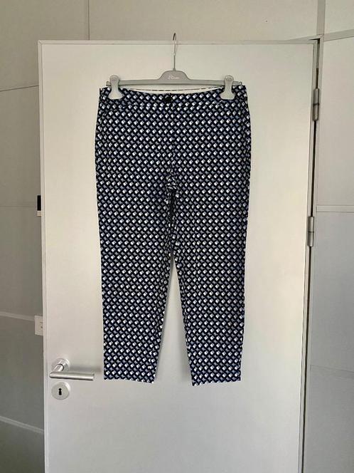 i212 Gerry Weber maat 40=M broek 7/8e blauw/wit, Kleding | Dames, Broeken en Pantalons, Zo goed als nieuw, Maat 38/40 (M), Blauw