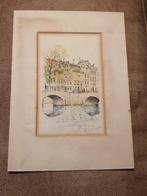 ingekleurde litho Gerard v Berkel Reguliersgracht Amsterdam, Antiek en Kunst, Kunst | Litho's en Zeefdrukken, Ophalen