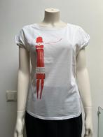 Elisabetta Franchi t-shirt wit met dame in rood maat 34, Maat 38/40 (M), Elisabetta Franchi, Wit, Ophalen of Verzenden
