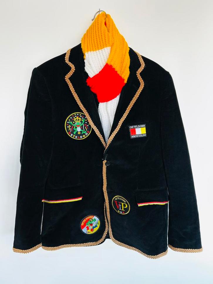 Luxe fluwelen Oeteldonk herenjas, Kleding | Heren, Carnavalskleding en Feestkleding, Zo goed als nieuw, Kleding, Carnaval, Maat 52/54 (L)