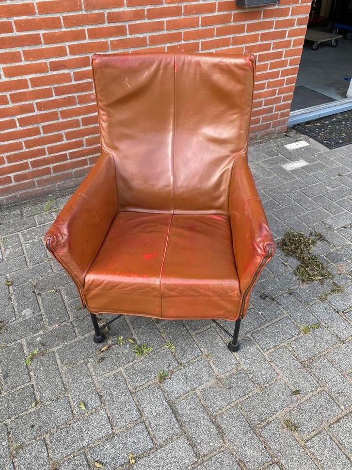 Montis Charly fauteuil, Huis en Inrichting, Fauteuils, Gebruikt, Leer, 50 tot 75 cm, Ophalen