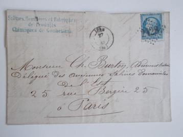 Frankrijk, Rekening Verzonden Uit Lure Naar Parijs 1867. beschikbaar voor biedingen