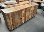 GROTE UITVERKOOP Nieuw dressoir retro mangohout ribbel ACTIE, Huis en Inrichting, Kasten | Overige, Nieuw, Ophalen of Verzenden