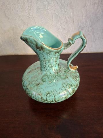 Vintage turquoise vaasje Valkenburg beschikbaar voor biedingen