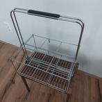 Mid-century flessenrek stainless steel opklapbaar, Zwart, Zo goed als nieuw, Minder dan 100 cm, 25 tot 50 cm