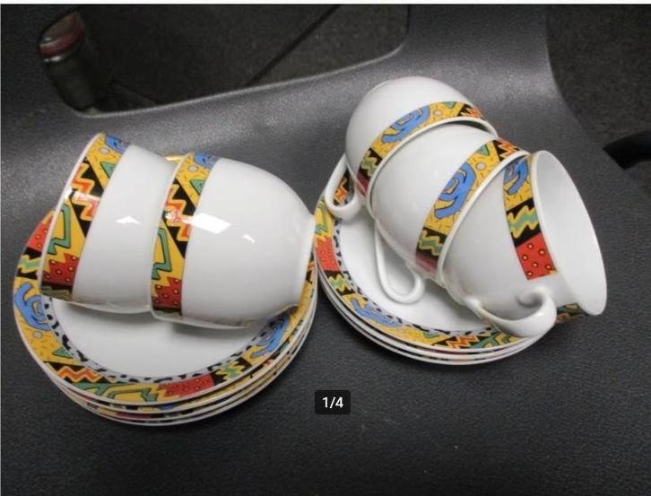 KAHLA GERMANY VINTAGE KOP EN SCHOTELS, Verzamelen, Porselein, Kristal en Bestek, Zo goed als nieuw, Kop en/of schotel, Porselein