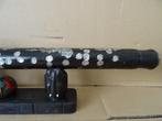 Vintage Chinese opiumpijp parelmoer belegd op standaard 55cm, Ophalen of Verzenden
