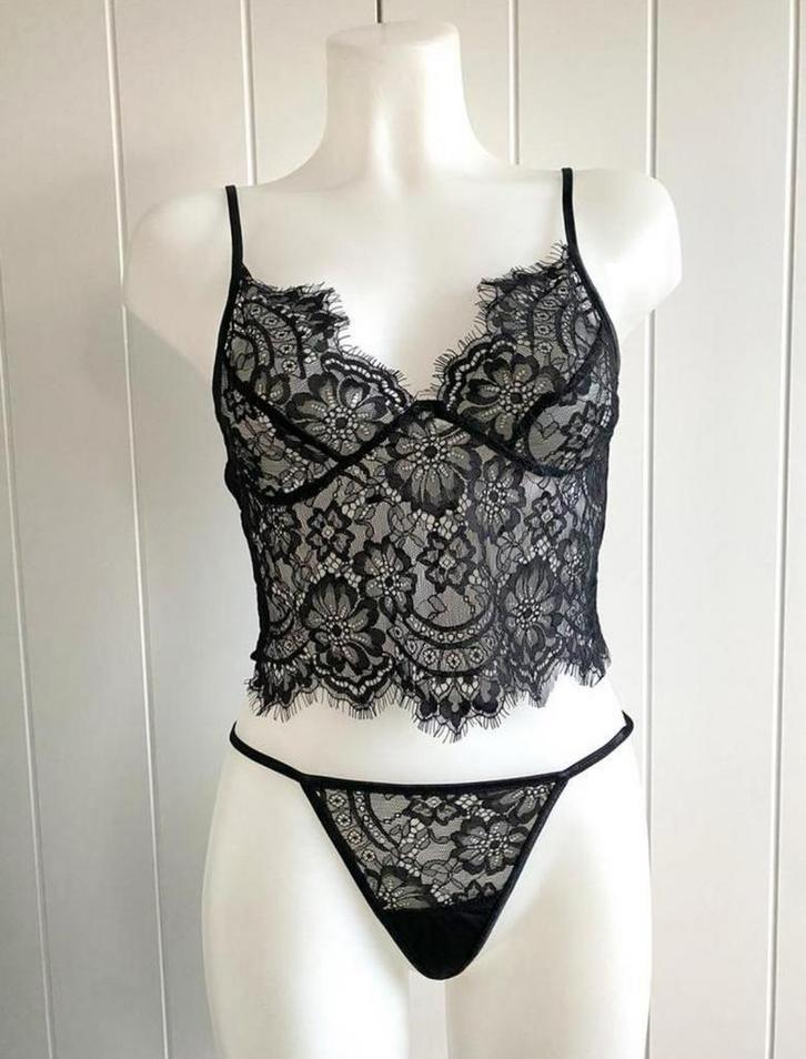 Zwart Lingerie Setje, Kleding | Dames, Ondergoed en Lingerie, Setje, Zwart, Ophalen of Verzenden