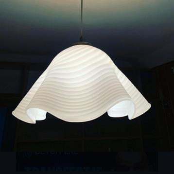 Zakdoek lamp Murano geblazen glas wit transparant - 350 euro