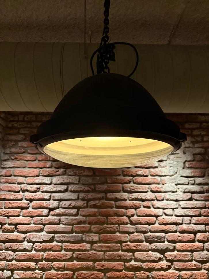 Industriële hanglamp met ketting - Horeca lamp, Huis en Inrichting, Lampen | Hanglampen, Gebruikt, Minder dan 50 cm, Metaal, Ophalen of Verzenden