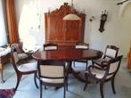 Heidens eettafel set met 6 stoelen, tafel 2x uitklapbaar, Ophalen, Gebruikt, 50 tot 100 cm, Vijf personen of meer