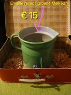 Emaille Melk kan groen, Antiek en Kunst, Antiek | Emaille, Ophalen of Verzenden