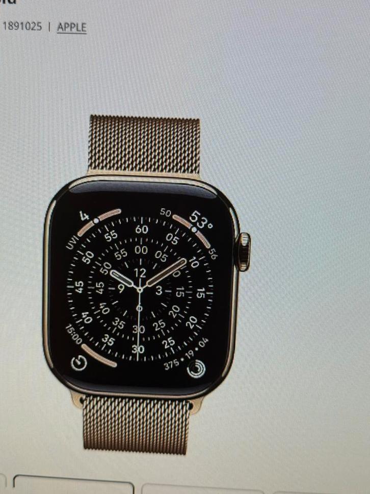 Zgan Apple wacht 10 titanium gold., Sieraden, Tassen en Uiterlijk, Smartwatches, Zo goed als nieuw, iOS, GPS, Ophalen of Verzenden