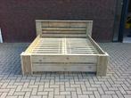 Bed steigerhout, Ophalen, Bruin, Steigerhout, Tweepersoons