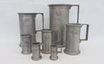 7 Tinnen kannen / maatkannen / maatbekers - Peltrato, Antiek en Kunst, Antiek | Tin, Ophalen of Verzenden