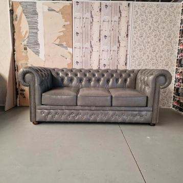 Chesterfield 3-zits bank - vintage grijs NIEUW beschikbaar voor biedingen